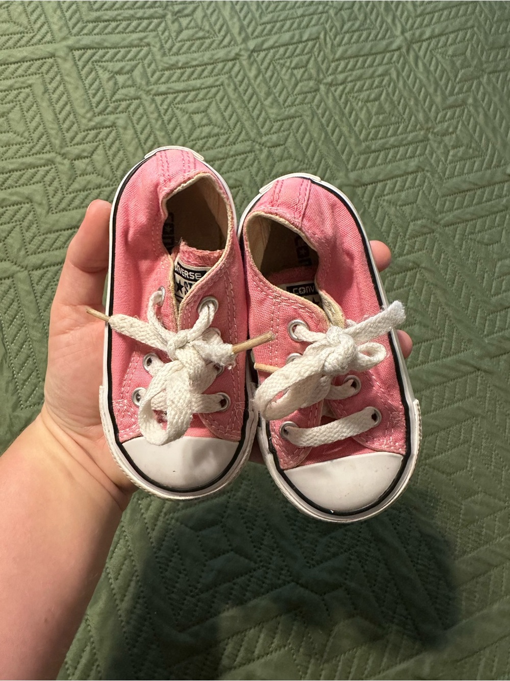 Converse Kids Pink Canvas Low-Top Sneakers with White Accents